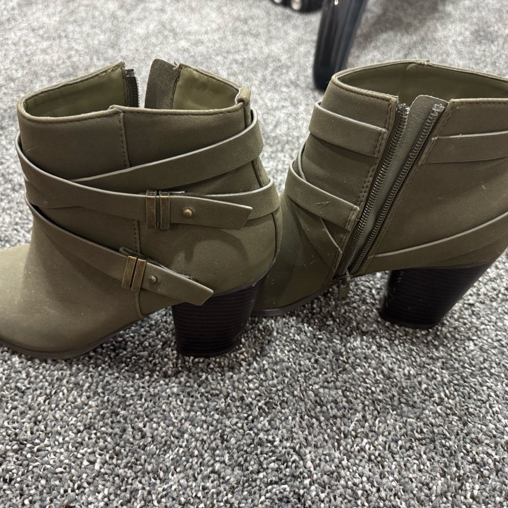 Olive Ankle Boots for Women
